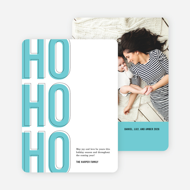 Bold Holiday Photo Christmas Cards - Blue