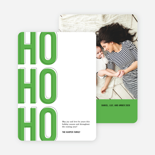 Bold Holiday Photo Christmas Cards - Green