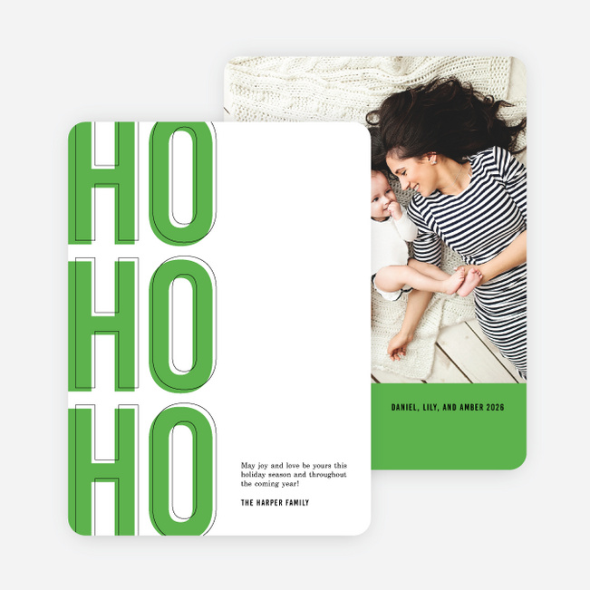 Bold Holiday Photo Christmas Cards - Green