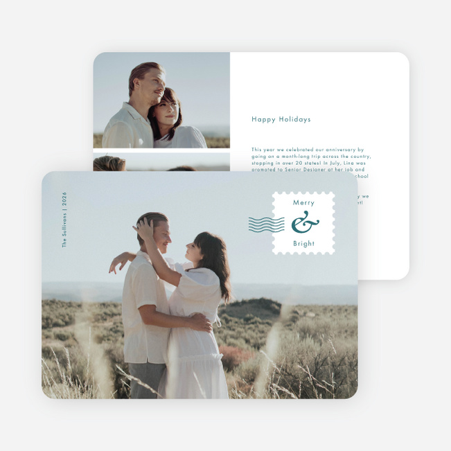 Brightly Stamped Holiday Cards and Invitations - Blue