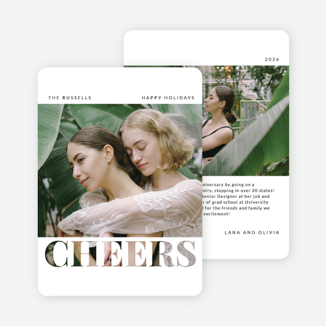 Cheerful Cutout Holiday Cards and Invitations - White