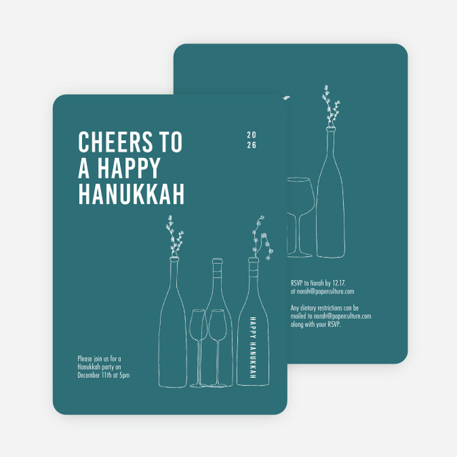 Cheers, It’s Time! Hanukkah Cards - Blue
