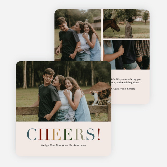 Cheery Type Holiday Cards - Multi