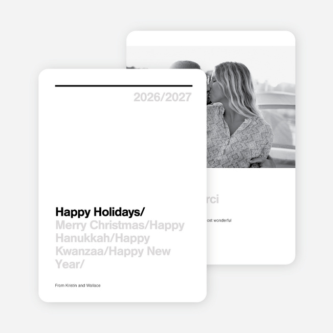 Clean Lines Family Holiday Cards - Black