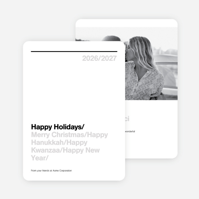 Clean Lines Family Holiday Cards - Black