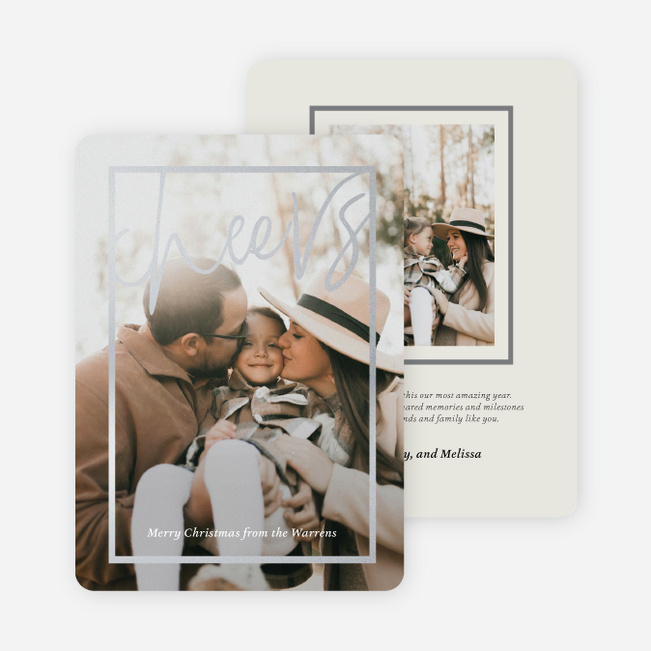 Foil Gilded Toast Christmas Cards - Gray