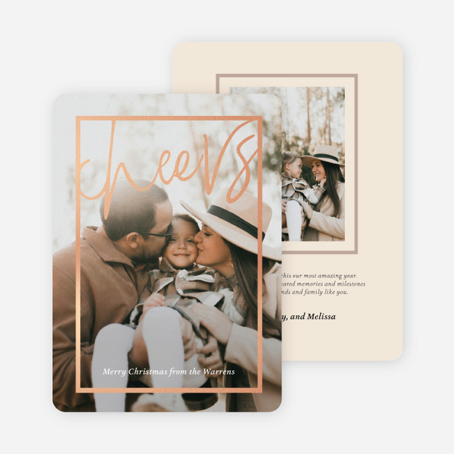 Foil Gilded Toast Christmas Cards - Pink