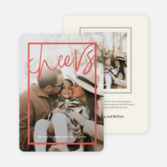 Foil Gilded Toast Christmas Cards - Red