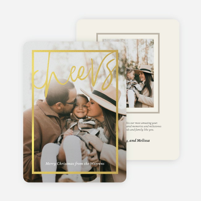 Foil Gilded Toast Christmas Cards - Yellow