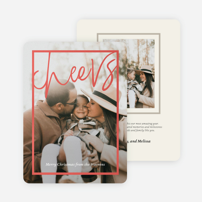 Foil Gilded Toast Christmas Cards - Red