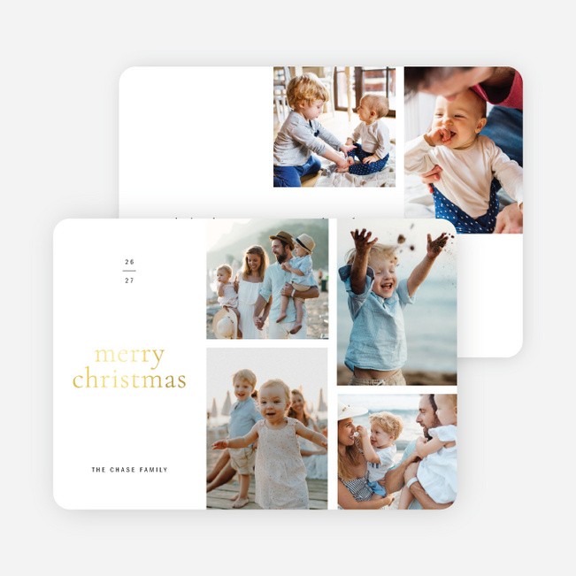 Foil Grid Greatness Christmas Cards - Yellow