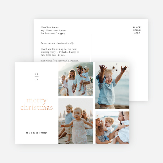 Foil Grid Greatness Christmas Cards - Pink