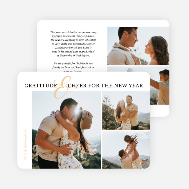 Golden Ampersand New Year Cards and Invitations - Yellow