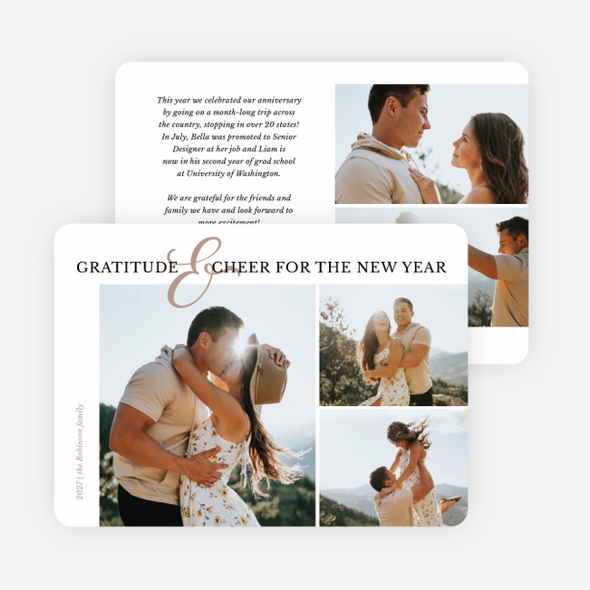 Golden Ampersand New Year Cards and Invitations - Brown