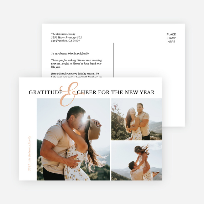 Golden Ampersand New Year Cards and Invitations - Orange