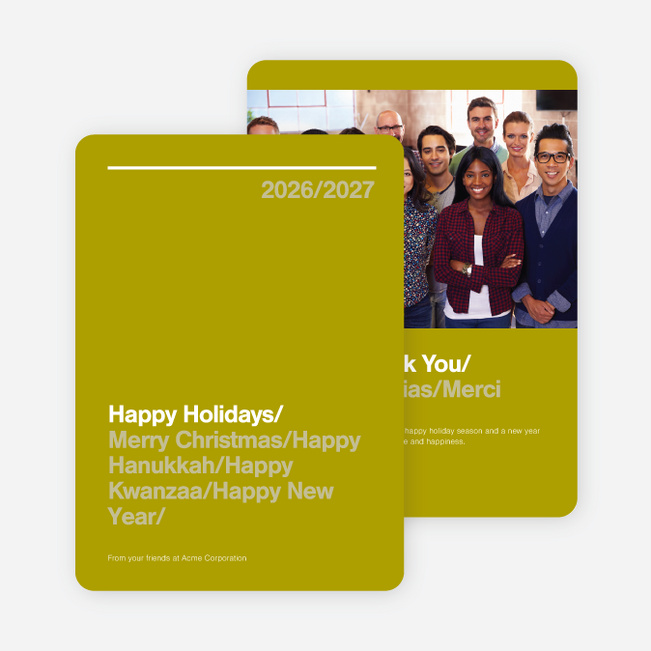 Greetings Corporate Holiday Cards - Green