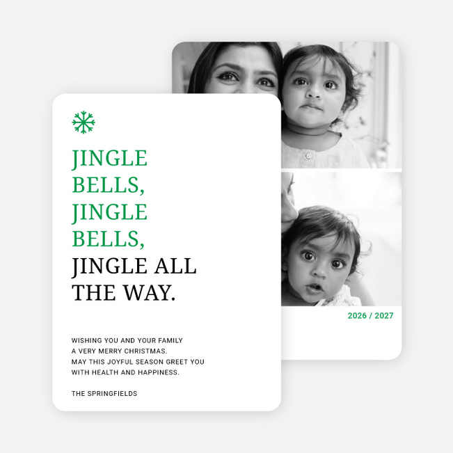 Jingle Bells Holiday Cards - Red