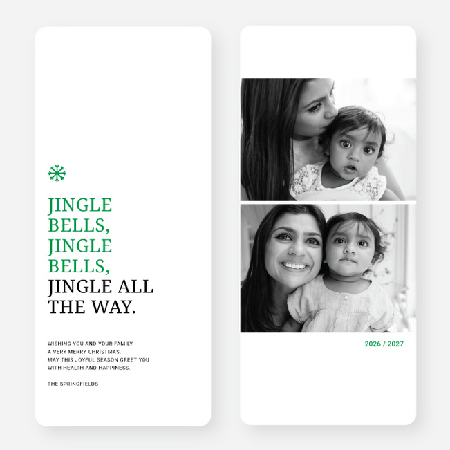 Jingle Bells Holiday Cards - Red