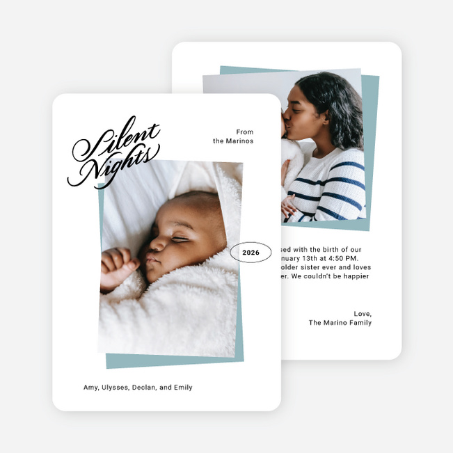 Minimalist Greetings Holiday Cards and Invitations - Blue