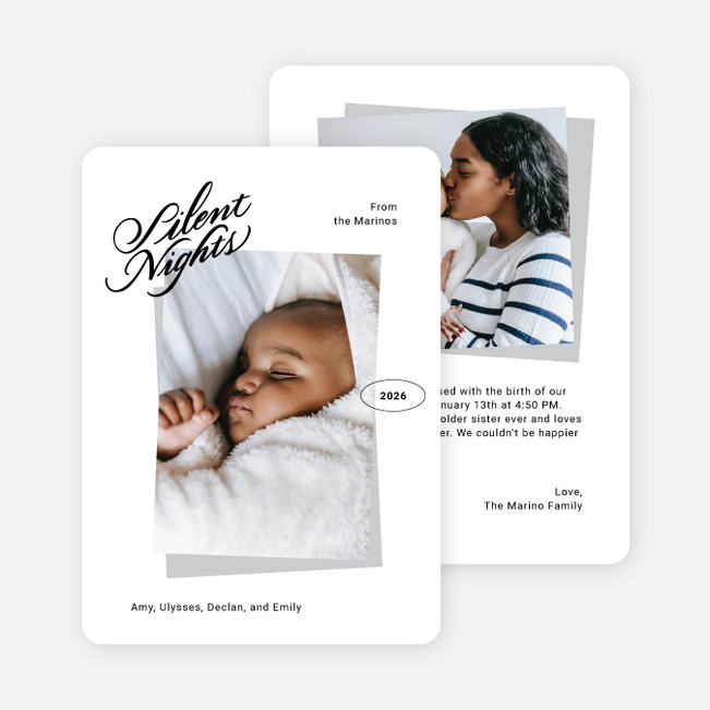 Minimalist Greetings Holiday Cards and Invitations - Gray