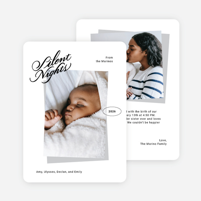 Minimalist Greetings Holiday Cards and Invitations - Gray
