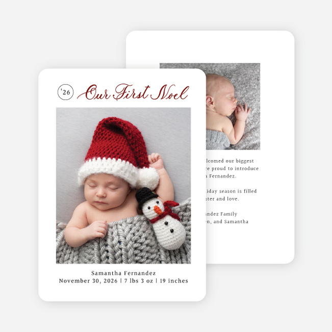 Our First Noel Christmas Cards - Red