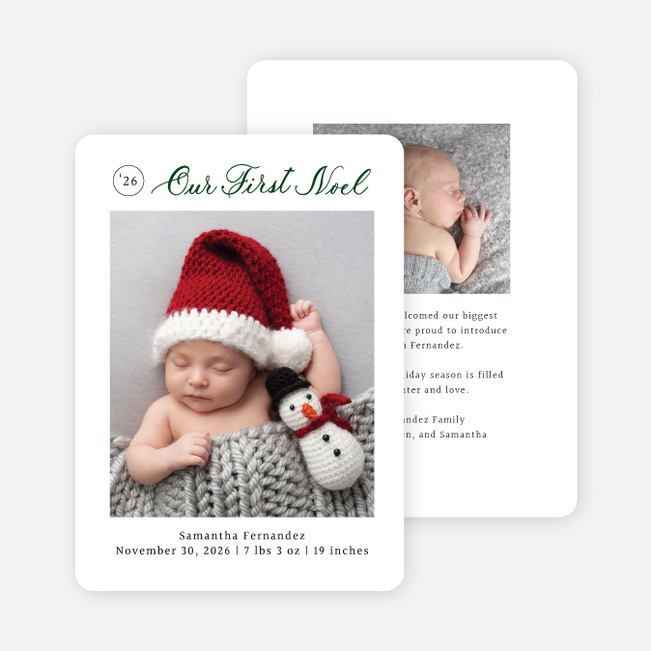 Our First Noel Christmas Cards - Green