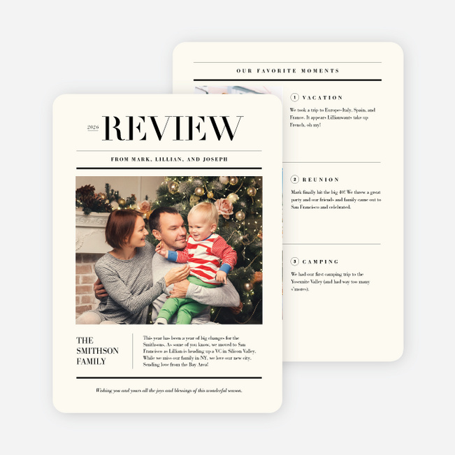 Perfect Review Holiday Cards - Beige