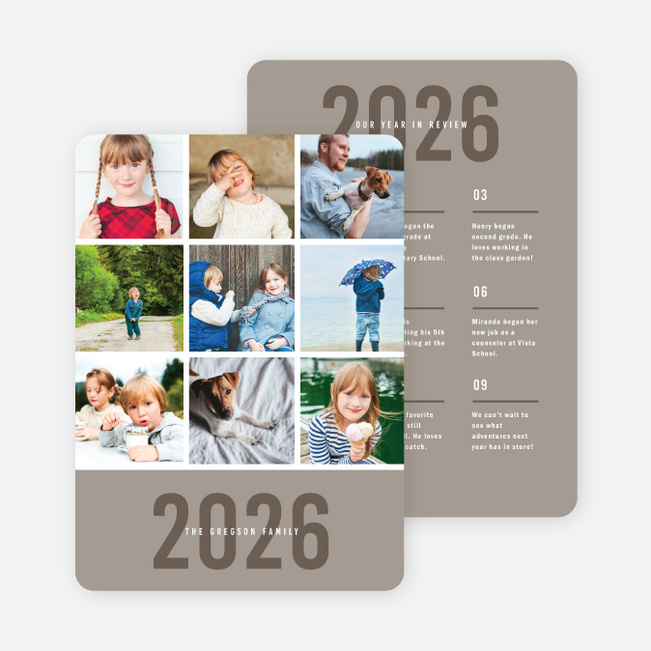 Photo Board Holiday Cards - Gray