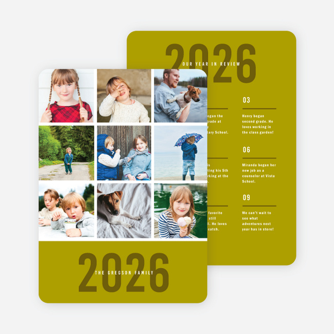 Photo Board Holiday Cards - Green