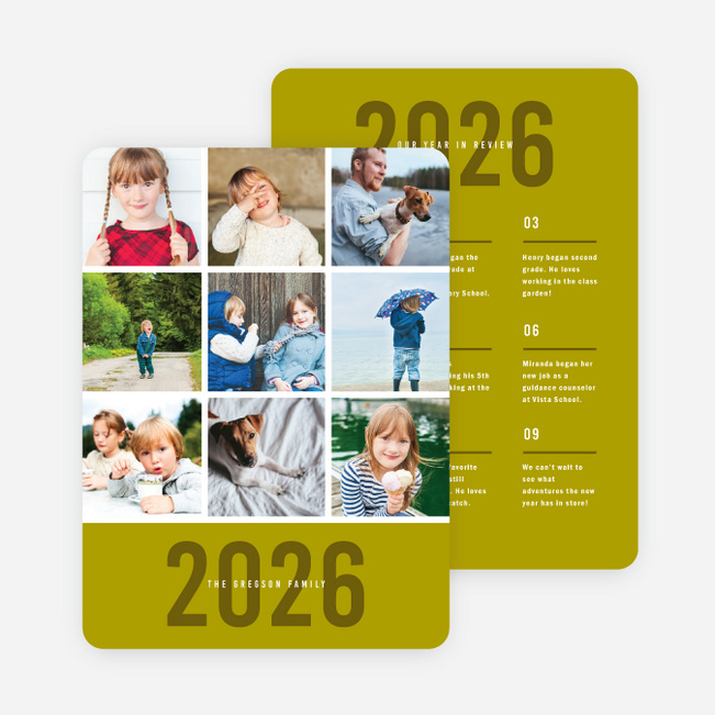 Photo Board Holiday Cards - Green