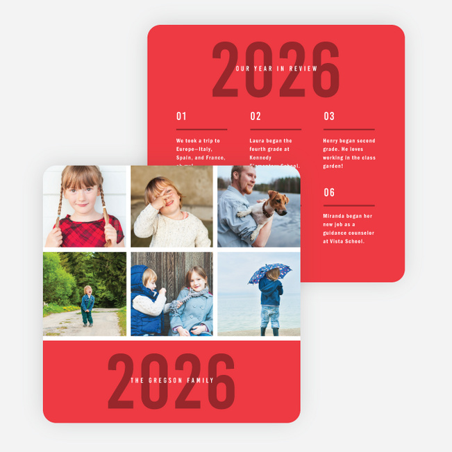 Photo Board Holiday Cards - Red