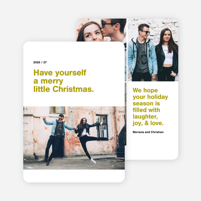 Photo Type Holiday Cards - Green