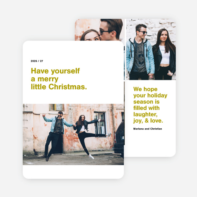 Photo Type Holiday Cards - Green