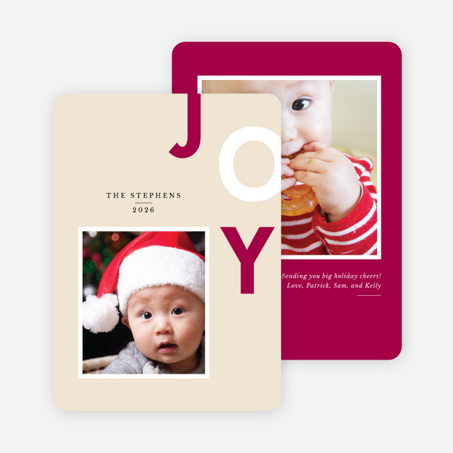 Playful Joy Holiday Cards - Beige