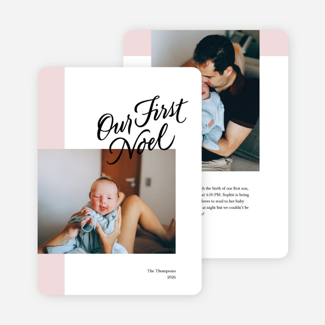 Simple Noel Christmas Cards - Pink