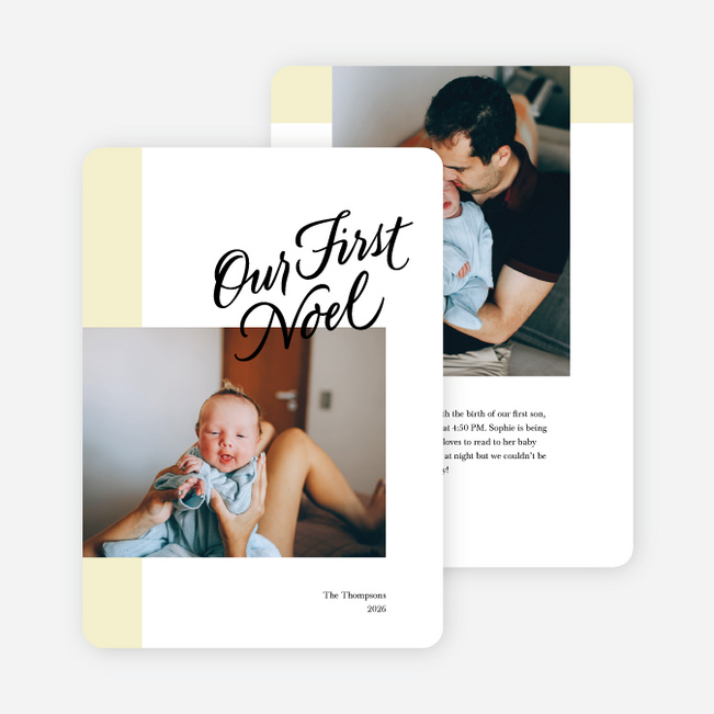 Simple Noel Christmas Cards - Yellow