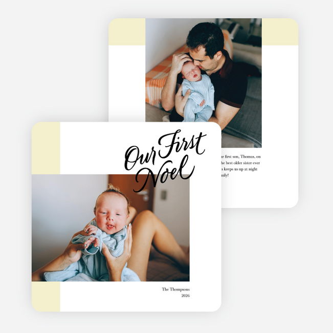 Simple Noel Christmas Cards - Yellow