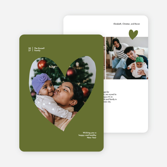 Swept Together New Year Cards and Invitations - Green