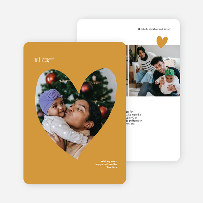 Swept Together New Year Cards and Invitations - Yellow