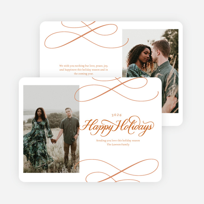 Whispered Wishes Holiday Cards and Invitations - Orange