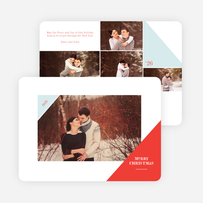 Corners Christmas Photo Cards - Red