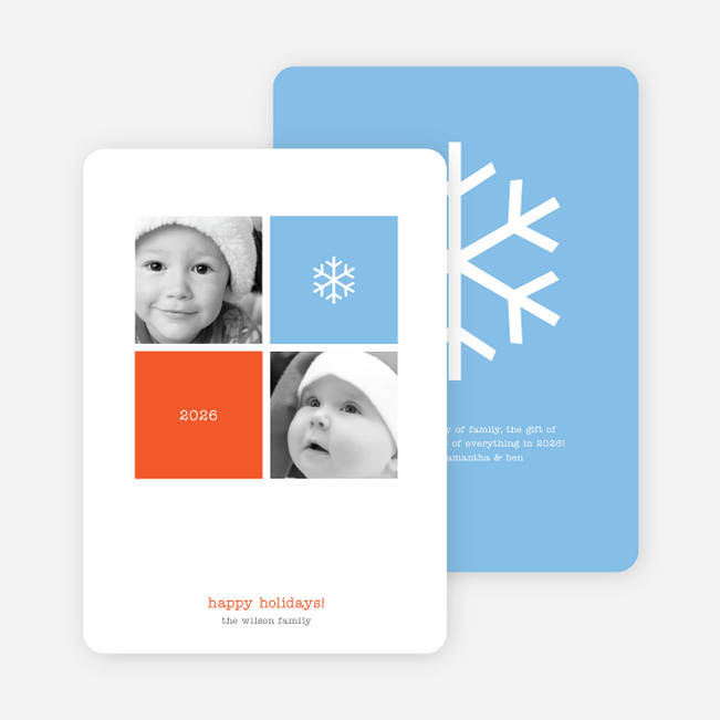 Four Square Holiday Photo Cards - Celestial Blue