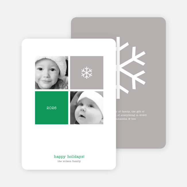 Four Square Holiday Photo Cards - Kelly Green