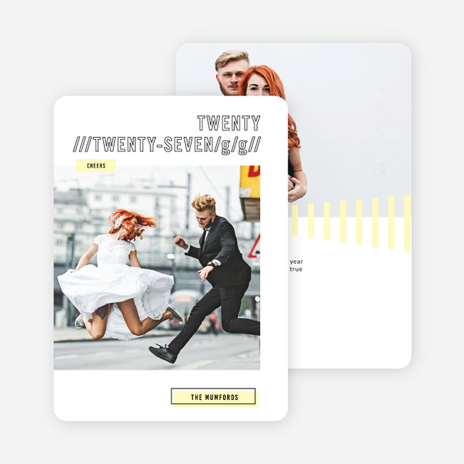 Lining Up the New Year Cards - Yellow