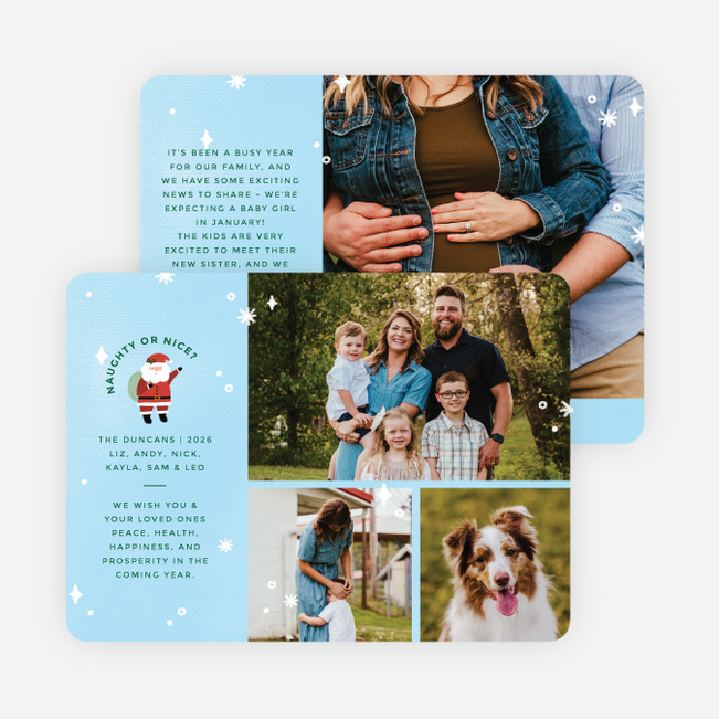 Little Santa Claus Christmas Cards - Blue