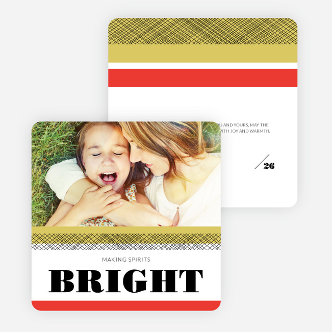 Making Spirits Bright Christmas Card - Green