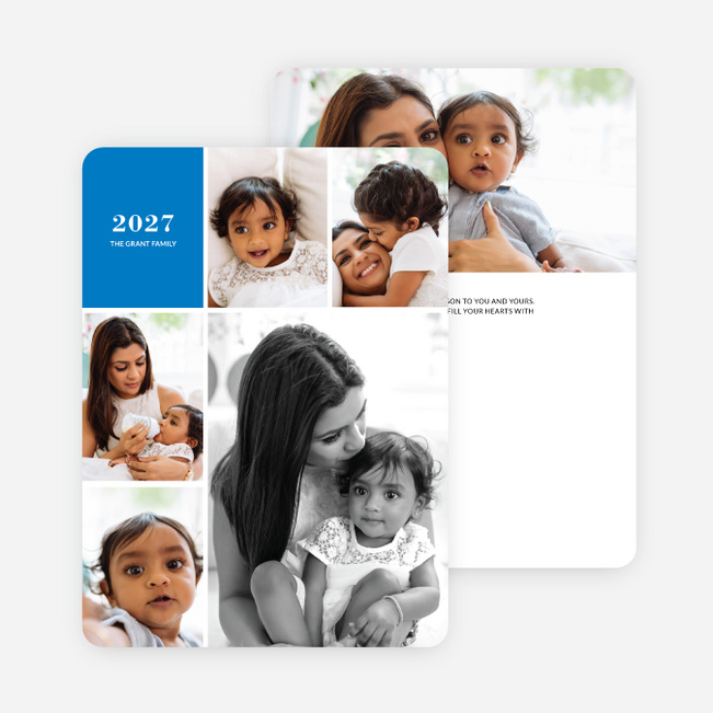 New Year’s Card Photo Collage - Blue