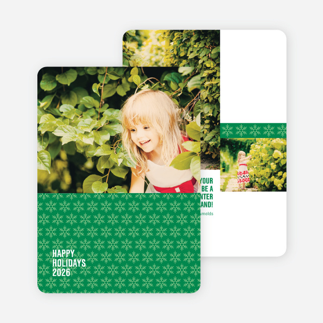 Snowflake Pattern Holiday Cards - Green