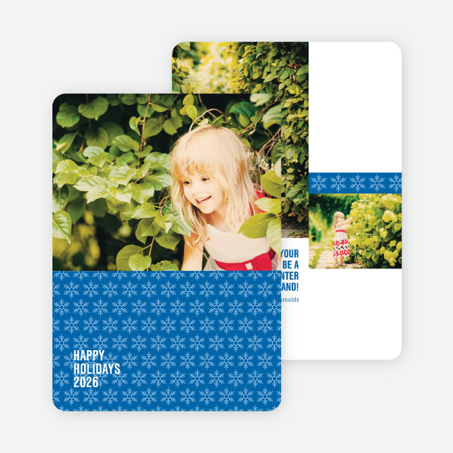 Snowflake Pattern Holiday Cards - Blue
